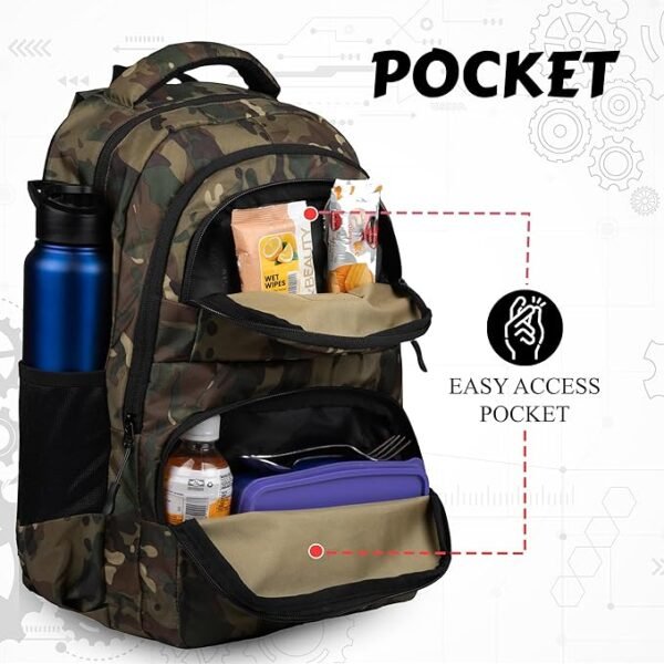 F Gear Caspian Wild Olive Grn 23L, Casual Backpack|School Bag|Children Daypack|College Bag - Image 6