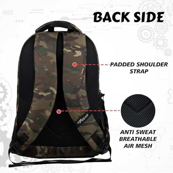 F Gear Caspian Wild Olive Grn 23L, Casual Backpack|School Bag|Children Daypack|College Bag - Image 3