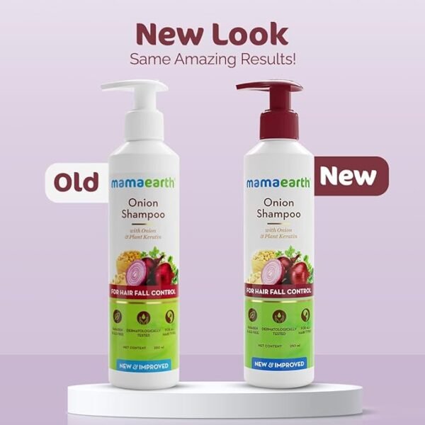 Mamaearth Onion Hair Fall Shampoo for Hair Growth & Hair Fall Control, with Onion Oil & Plant Keratin 250ml - Image 3