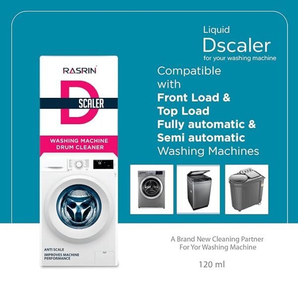 RASRIN D-SCALER Washing Machine Drum Cleaner/ Tub & Drum/Suitable for Top Load and Front Load, 120ml - Image 4
